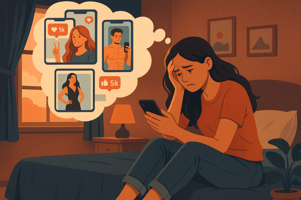social media reflecting self-worth