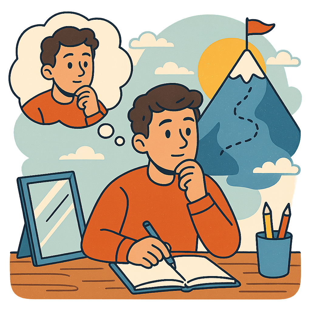 The Role of Reflection in Achieving Long-Term Goals