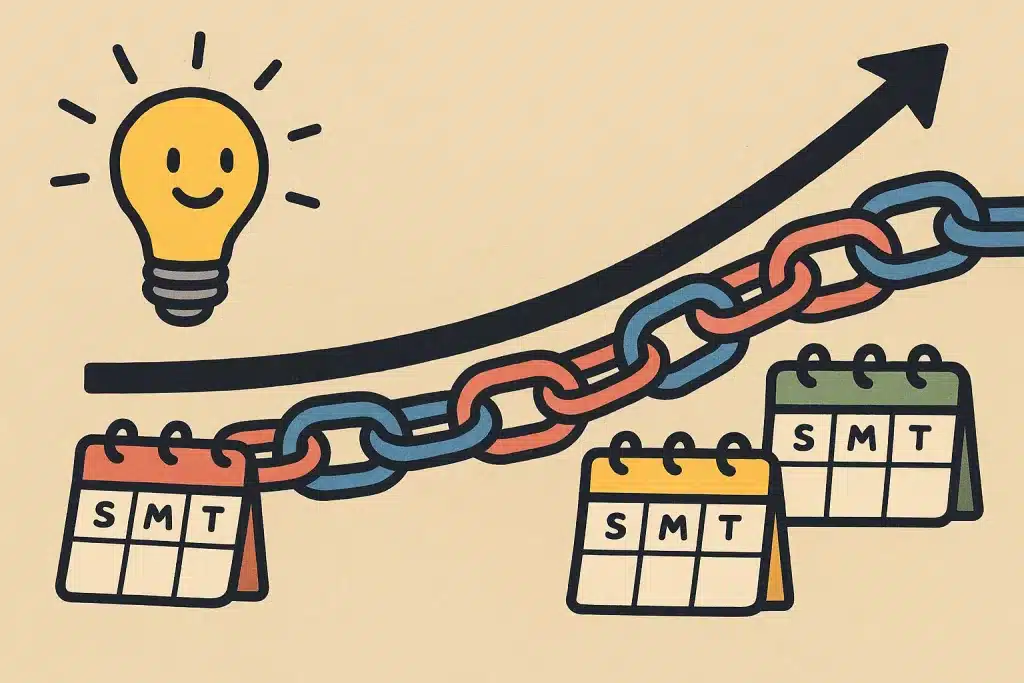 Idea chains form over weeks, not days