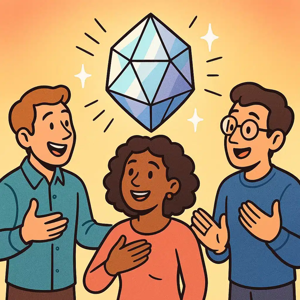 ideas crystallize through sharing