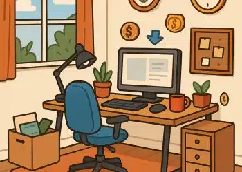 "biophilic design home office on a budget"