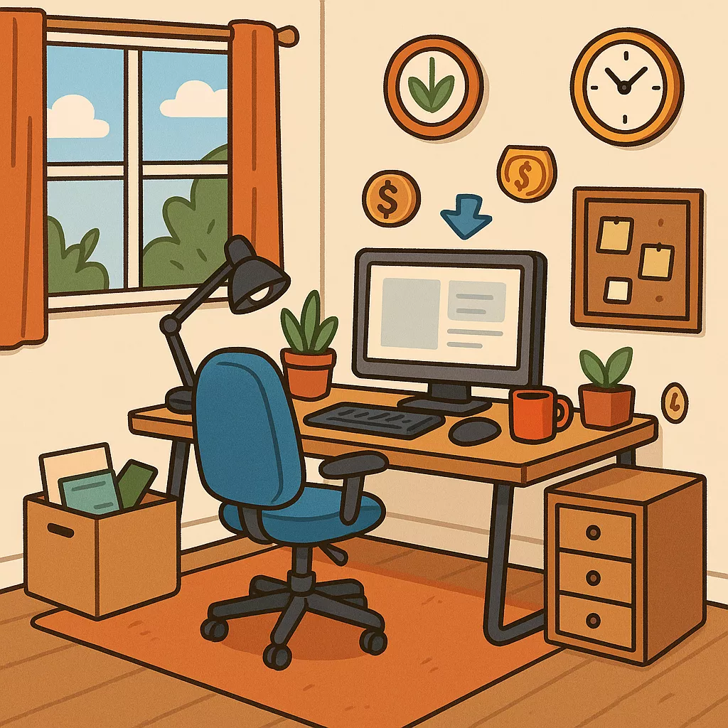 "biophilic design home office on a budget"